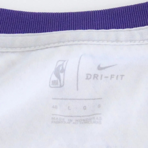 Nike NBA LA Lakers Lebron James White Purple Dri-fit A1G513968F Swingman Jersey - Picture 9 of 10
